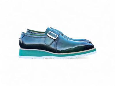 Carrucci Shoes Monkstrap Slip On Classic Leather Patent KS515 38P view 16