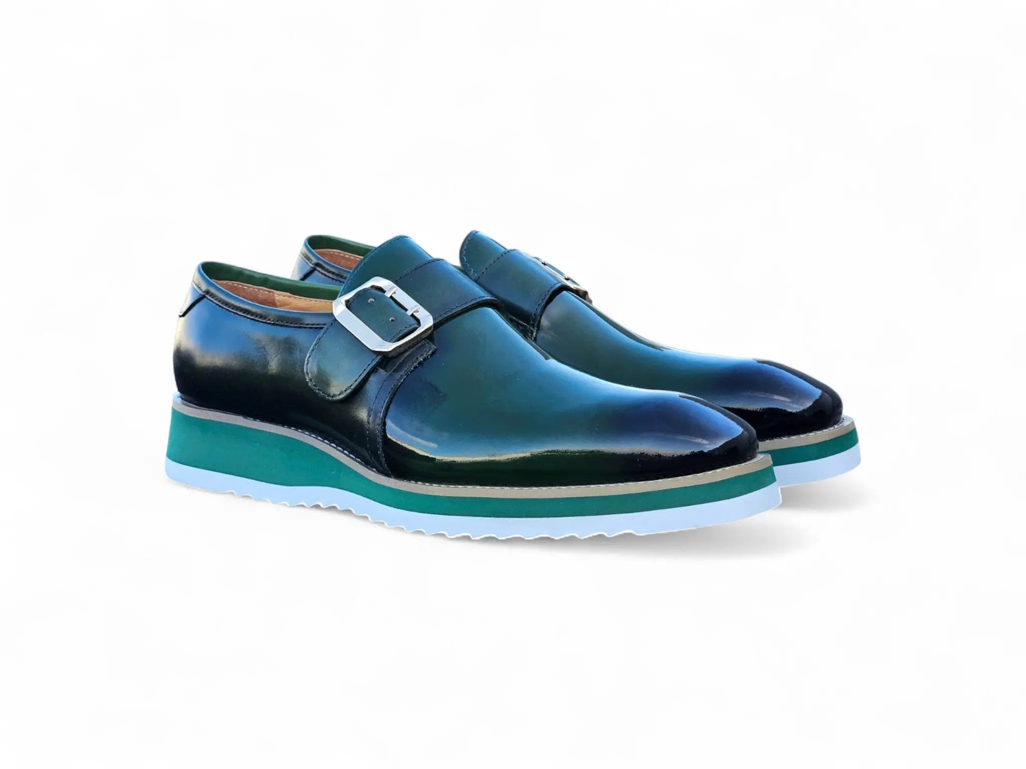 Carrucci Shoes Monkstrap Slip On Classic Leather Patent KS515 38P view 17