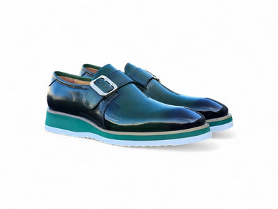 Carrucci Shoes Monkstrap Slip On Classic Leather Patent KS515 38P view 17