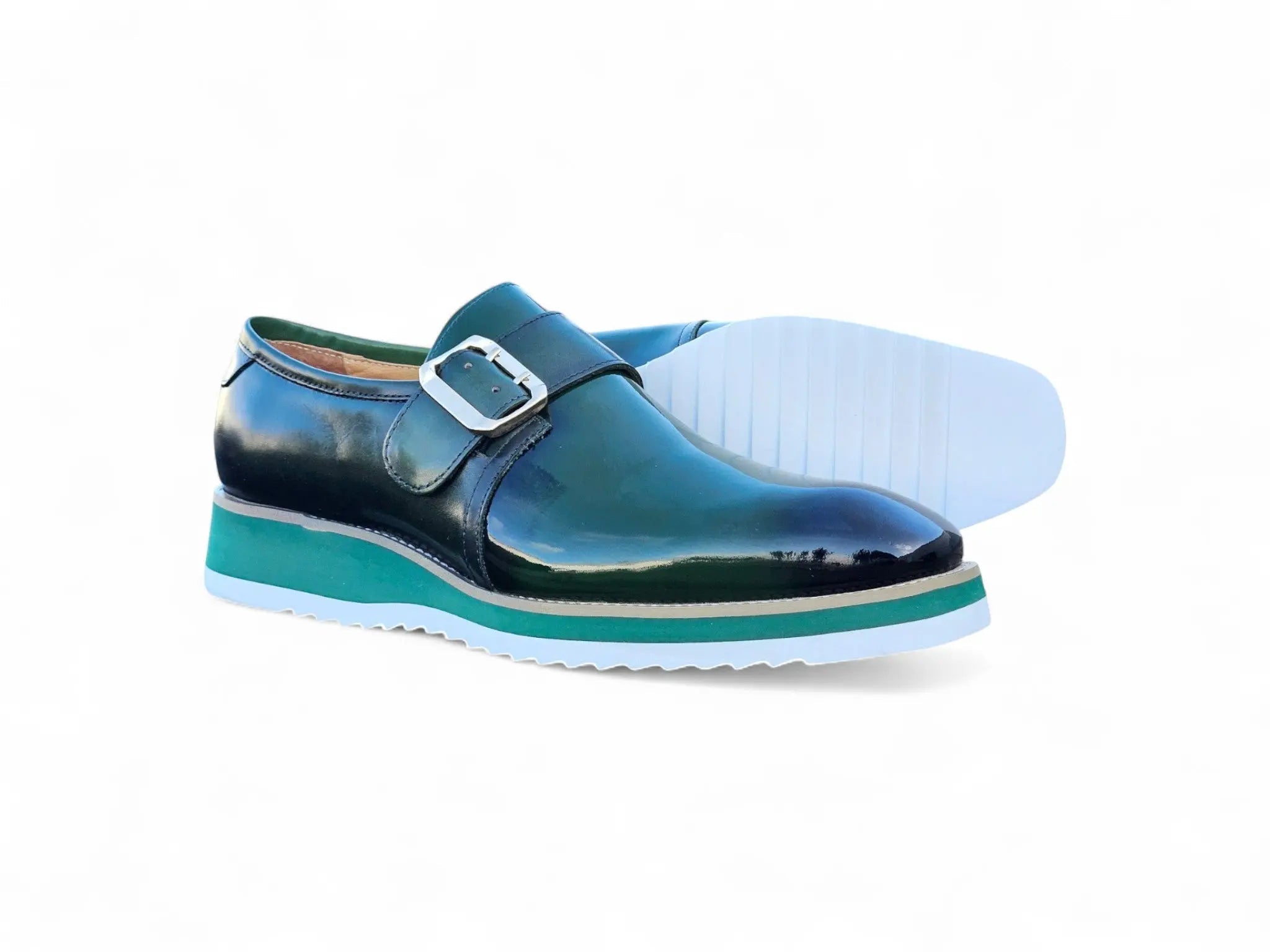 Carrucci Shoes Monkstrap Slip On Classic Leather Patent KS515 38P view 18