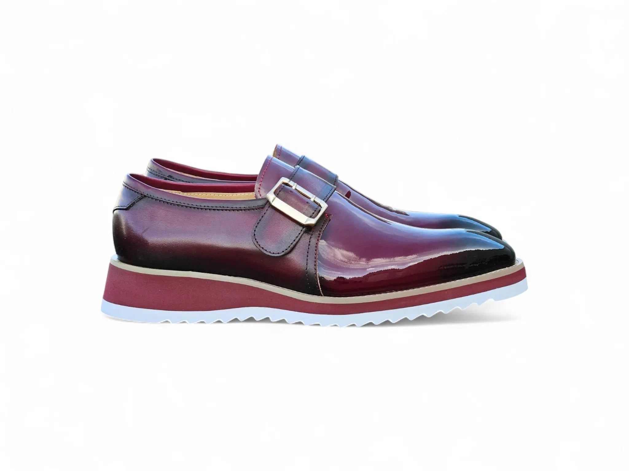 Carrucci Shoes Monkstrap Slip On Classic Leather Patent KS515 38P view 28