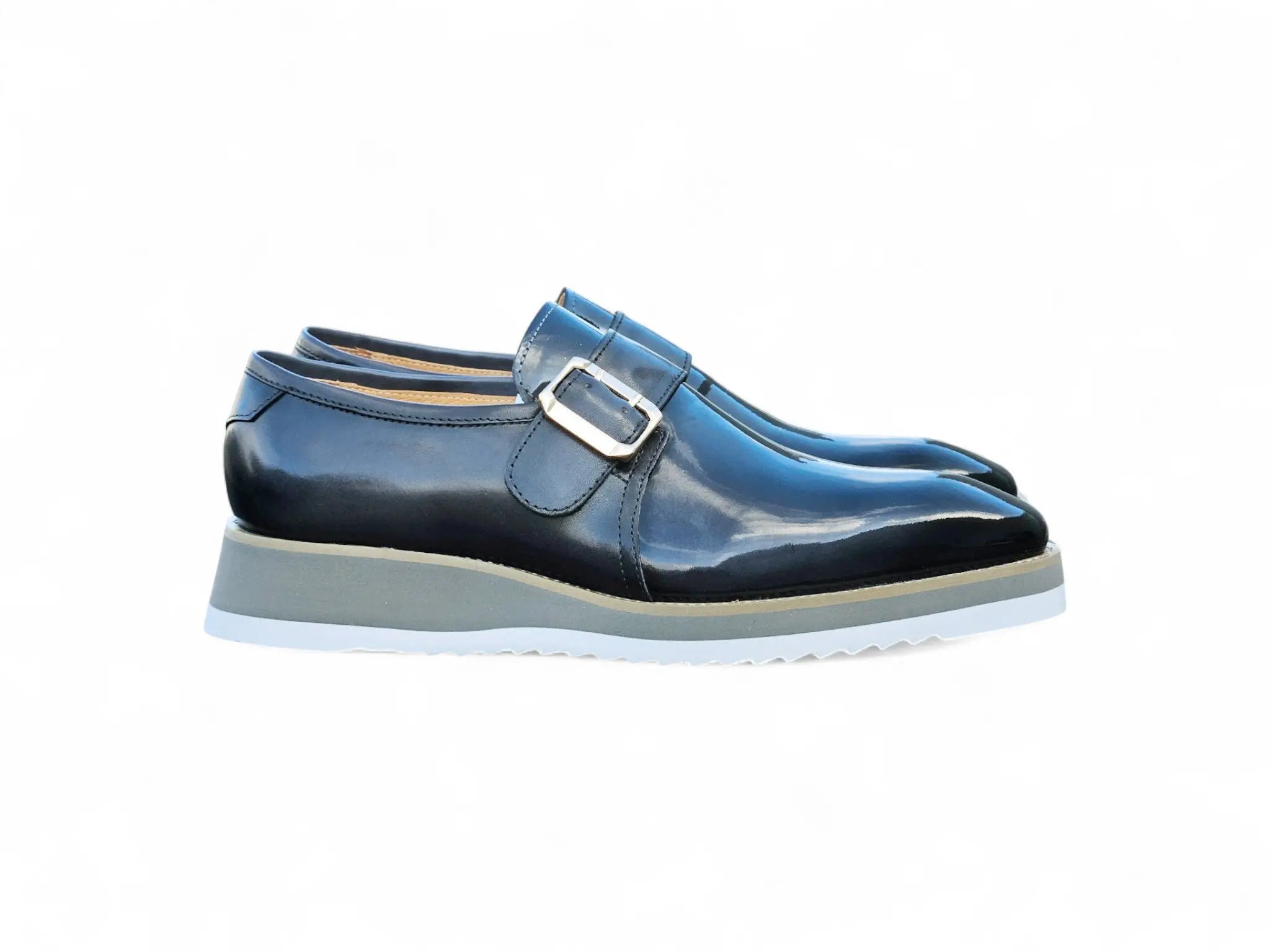 Carrucci Shoes Monkstrap Slip On Classic Leather Patent KS515 38P view 32