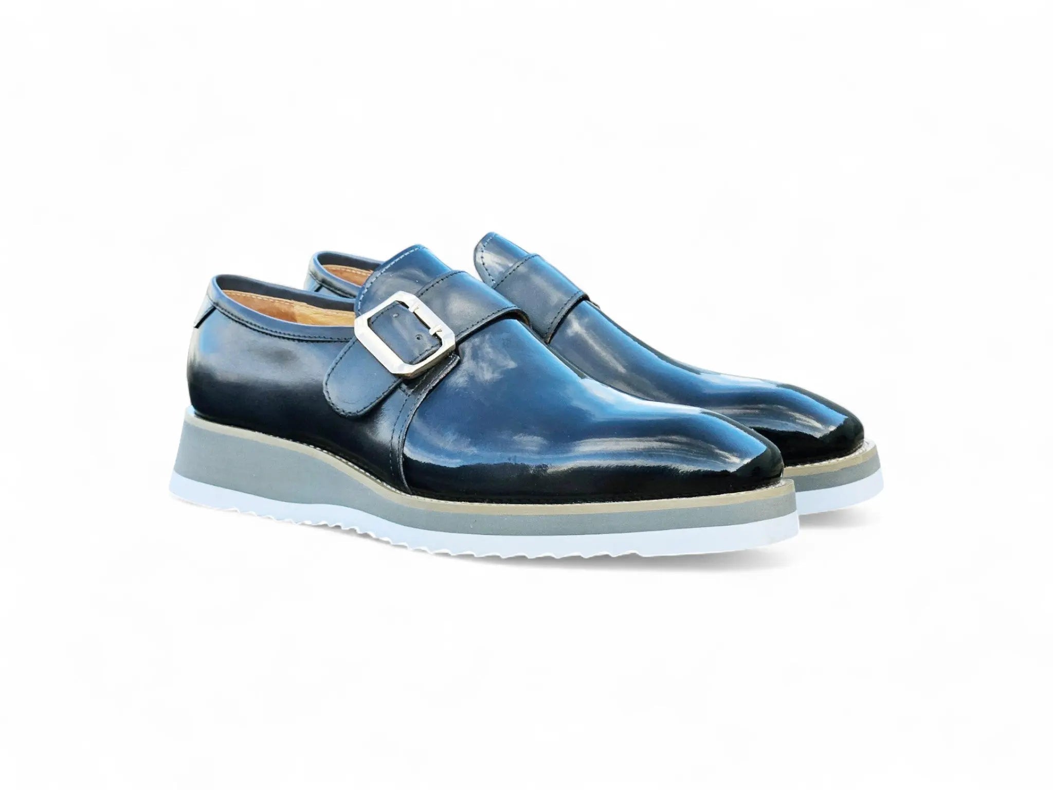 Carrucci Shoes Monkstrap Slip On Classic Leather Patent KS515 38P view 30