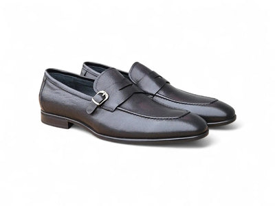 Carrucci Shoes Men's Grant Buckle Loafer Men’s Full Grain Leather KS223 06