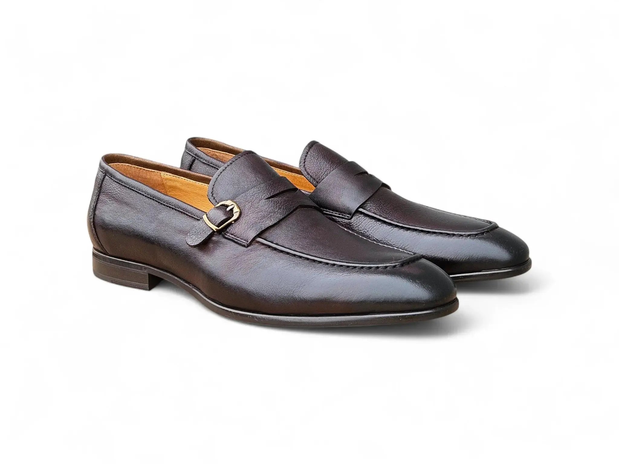 Carrucci Shoes Men's Grant Buckle Loafer Men’s Full Grain Leather KS223 06