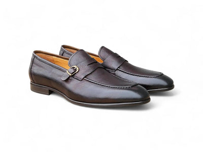 Carrucci Shoes Men's Grant Buckle Loafer Men’s Full Grain Leather KS223 06
