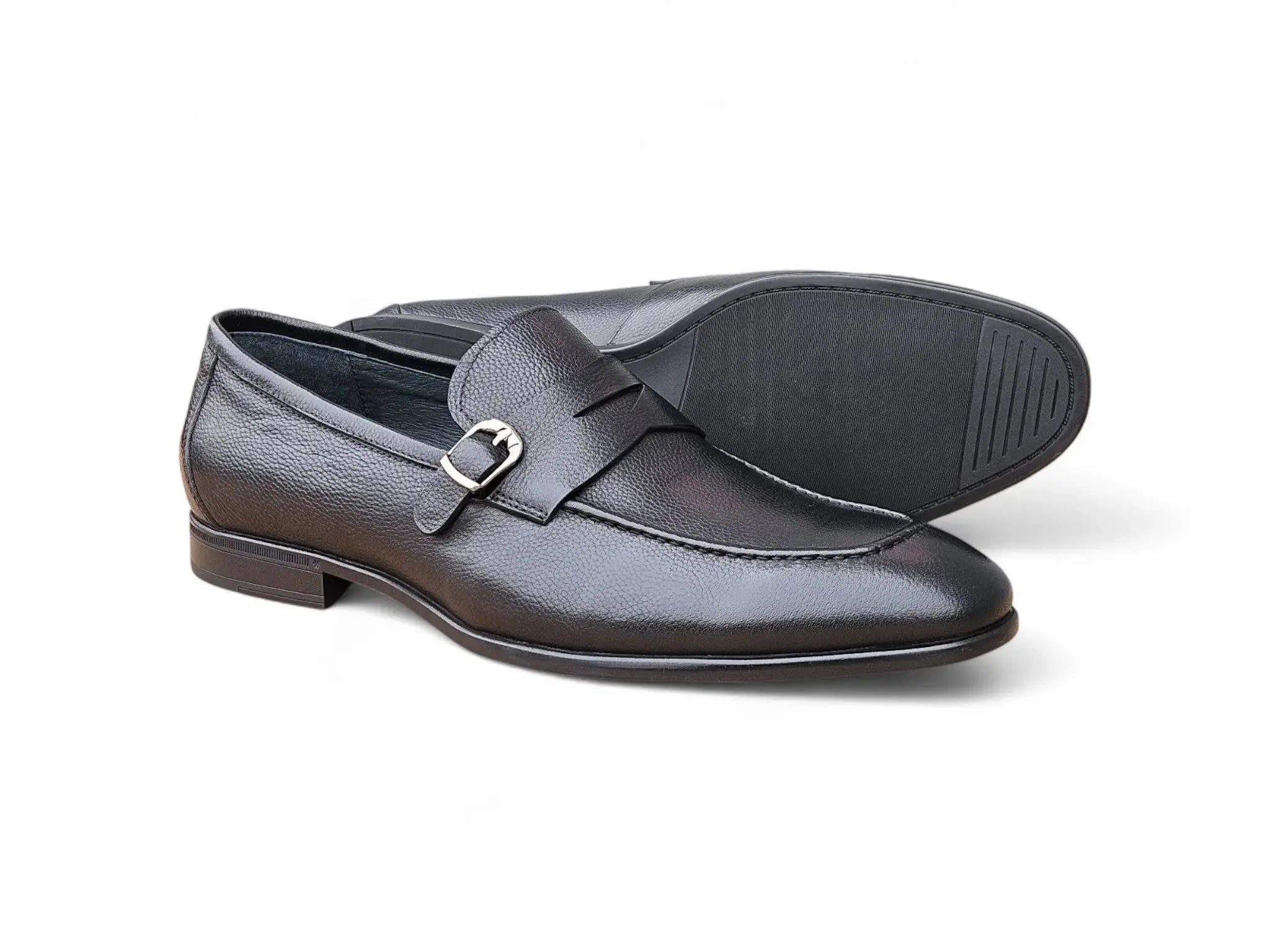 Carrucci Shoes Men's Grant Buckle Loafer Men’s Full Grain Leather KS223 06
