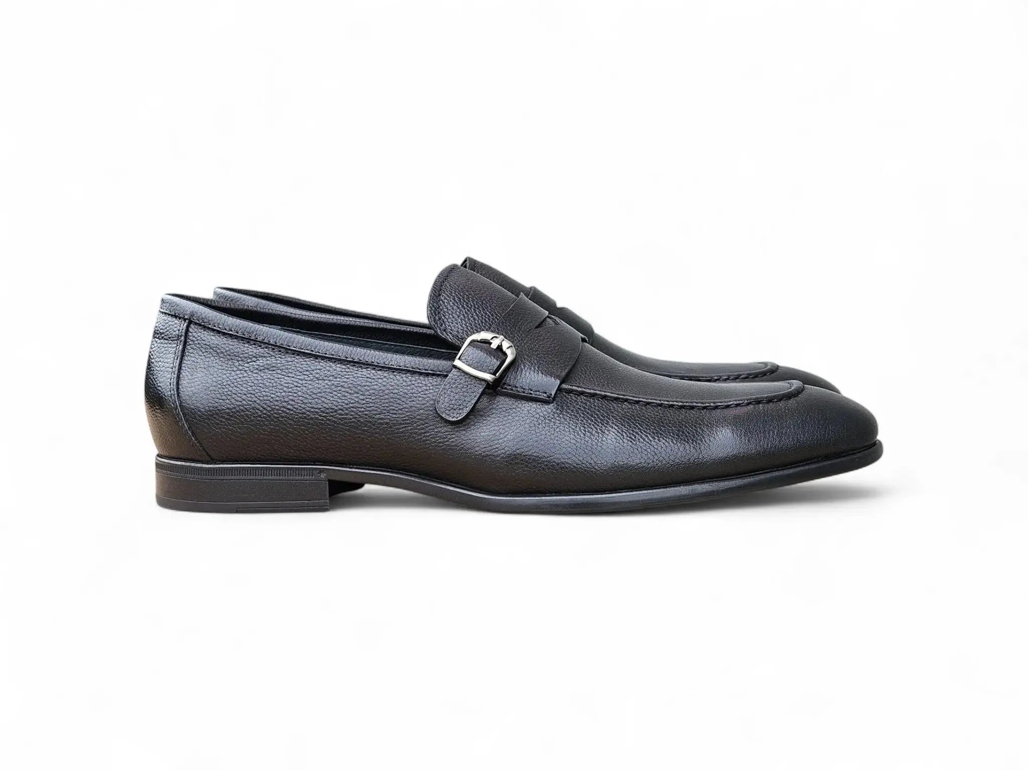 Carrucci Shoes Men's Grant Buckle Loafer Men’s Full Grain Leather KS223 06