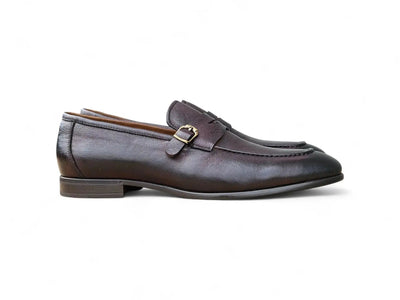 Carrucci Shoes Men's Grant Buckle Loafer Men’s Full Grain Leather KS223 06