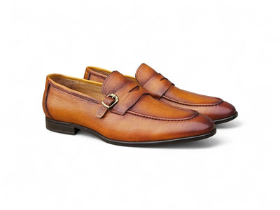 Carrucci Shoes Men's Grant Buckle Loafer Men’s Full Grain Leather KS223 06