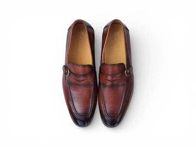 Carrucci Shoes Men's Grant Buckle Loafer Men’s Full Grain Leather KS223 06