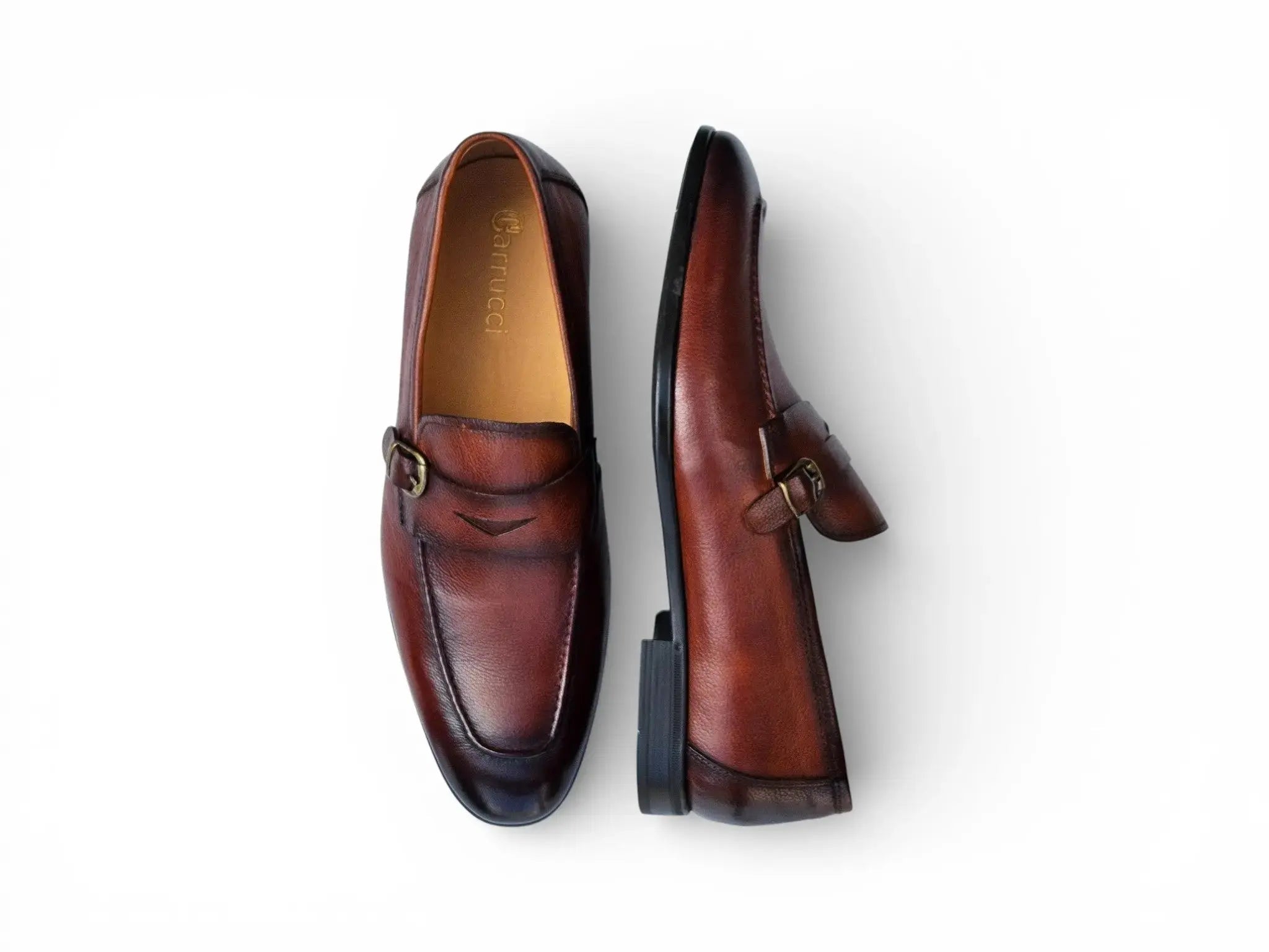 Carrucci Shoes Men's Grant Buckle Loafer Men’s Full Grain Leather KS223 06