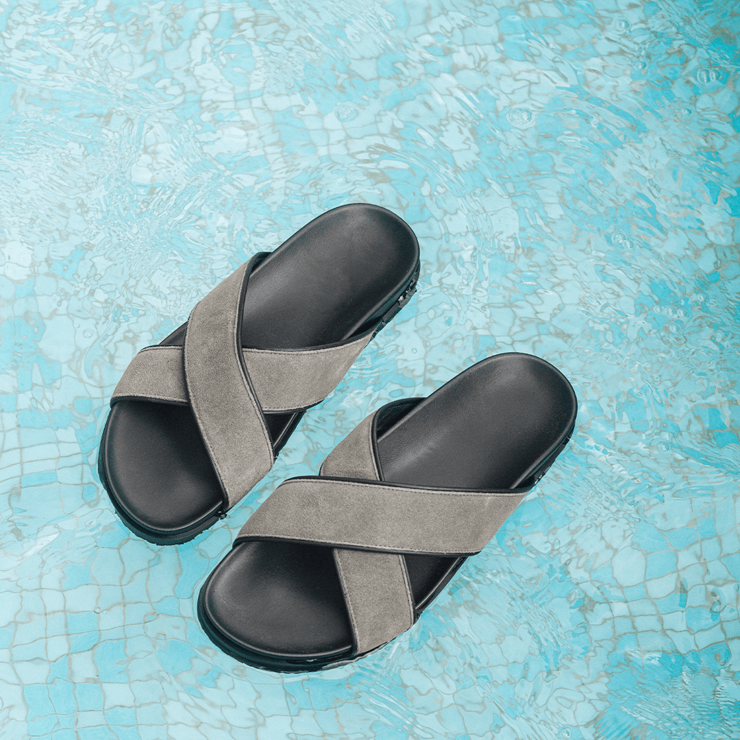 Del Toro Shoes Men's Grigio Amalfi Crossover Sandal
