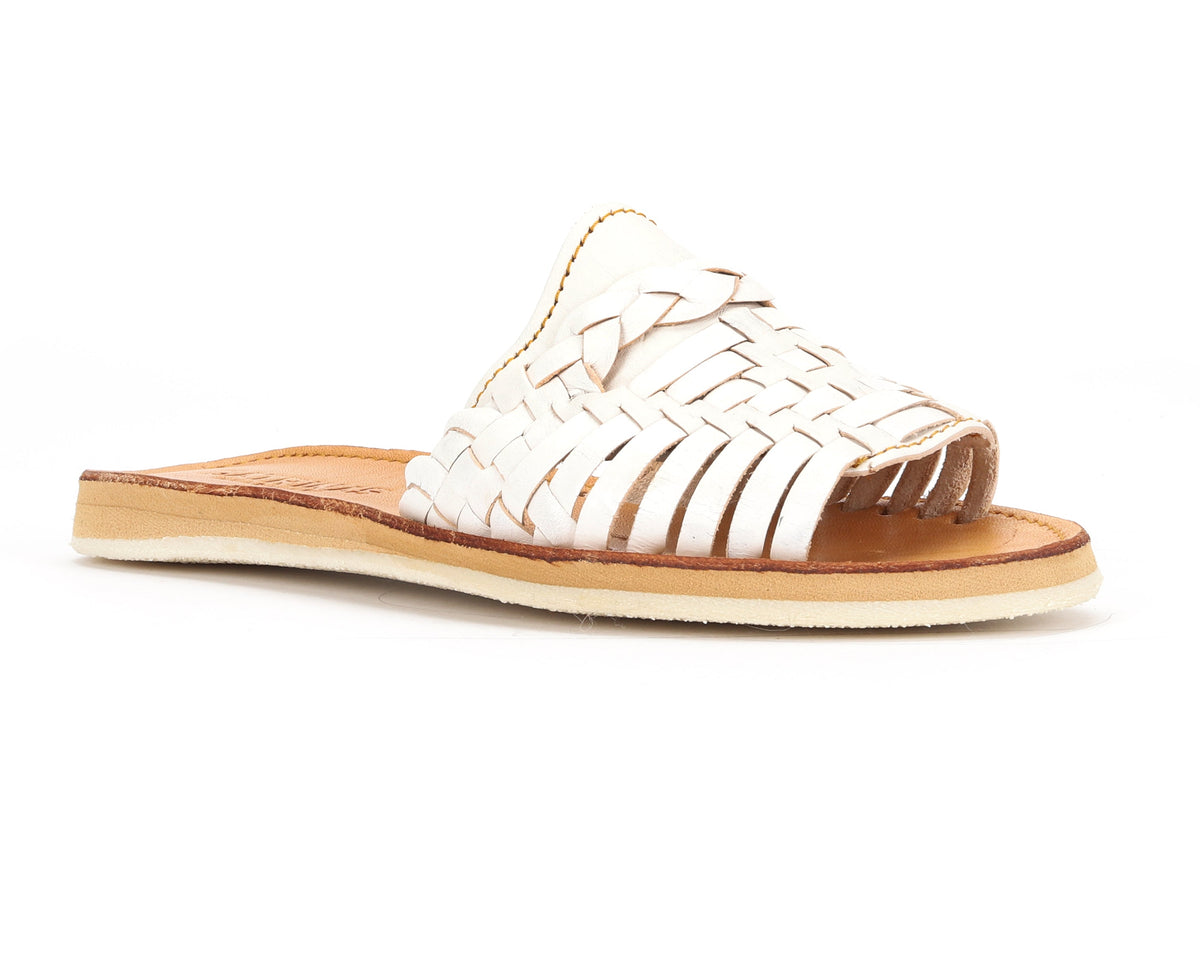 Bottomless Co. Huarache Peep-Toe Slides White – product view 2