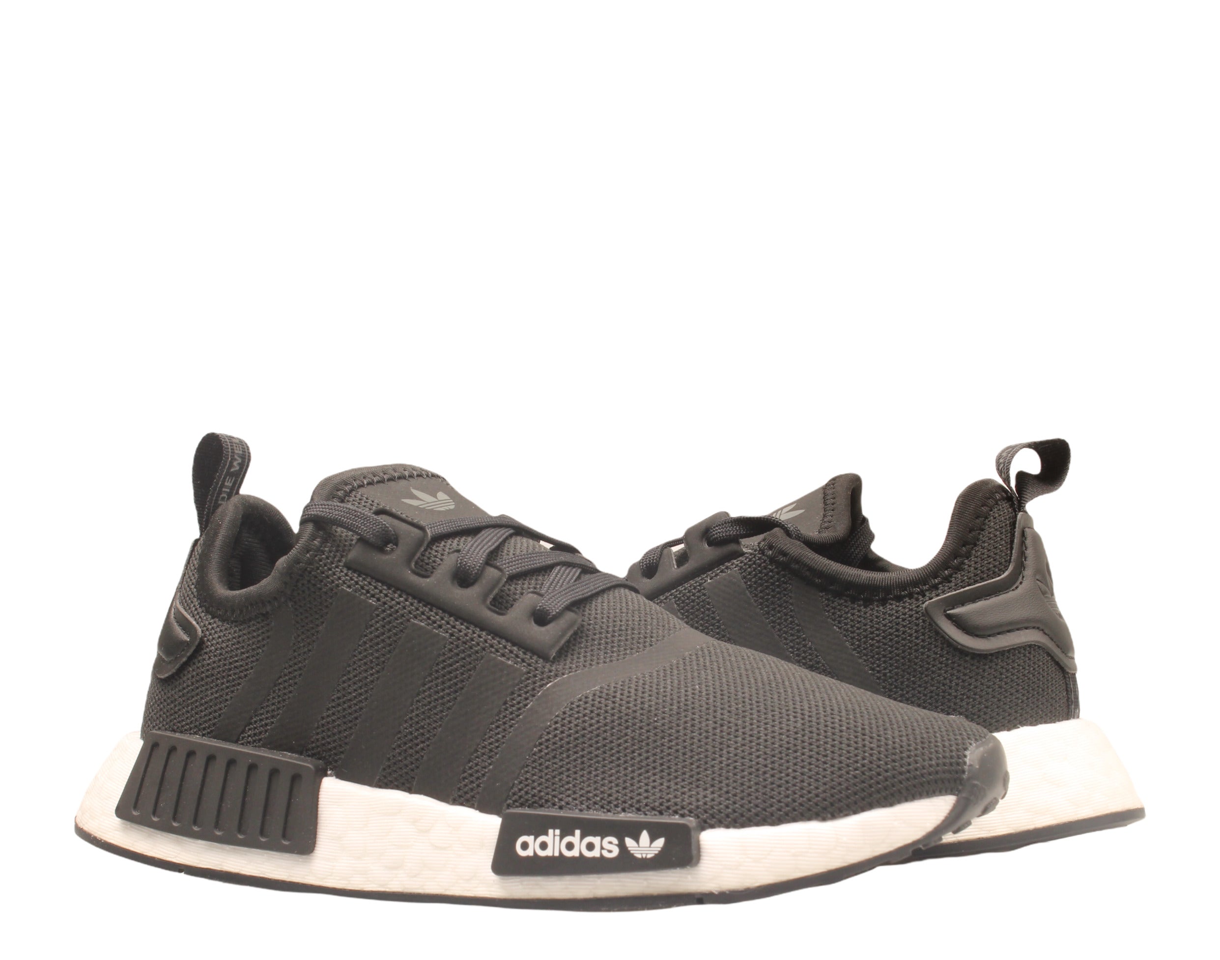 adidas NMD_R1 J Refined Kids' Sneakers — Black/White Running