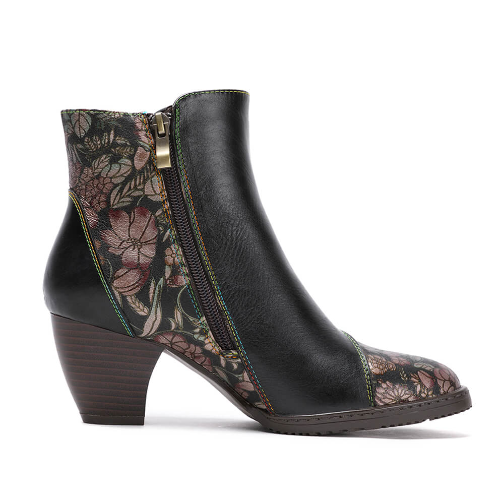Baylor Retro Handmade Floral Ankle Boots – product view 9