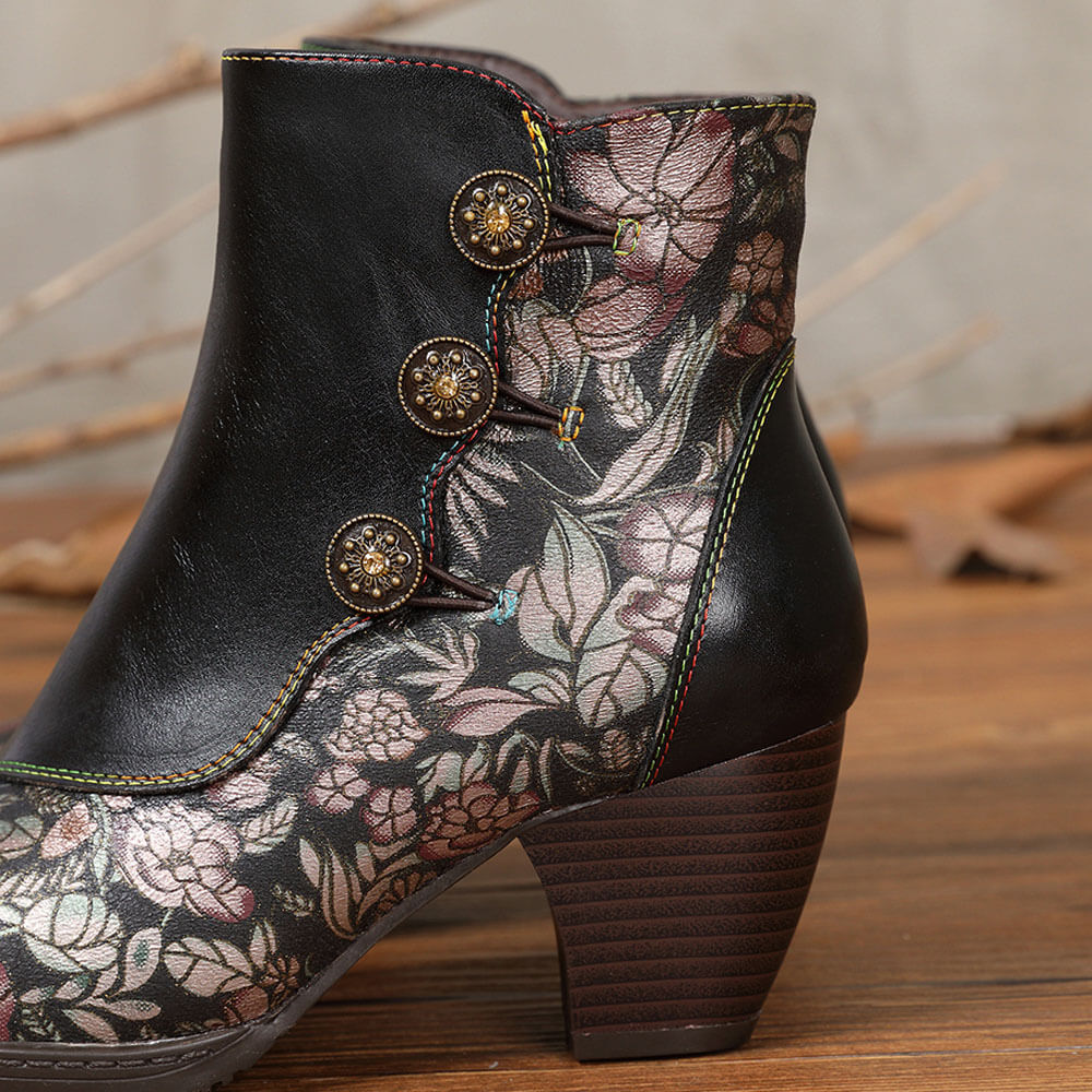 Baylor Retro Handmade Floral Ankle Boots – product view 5