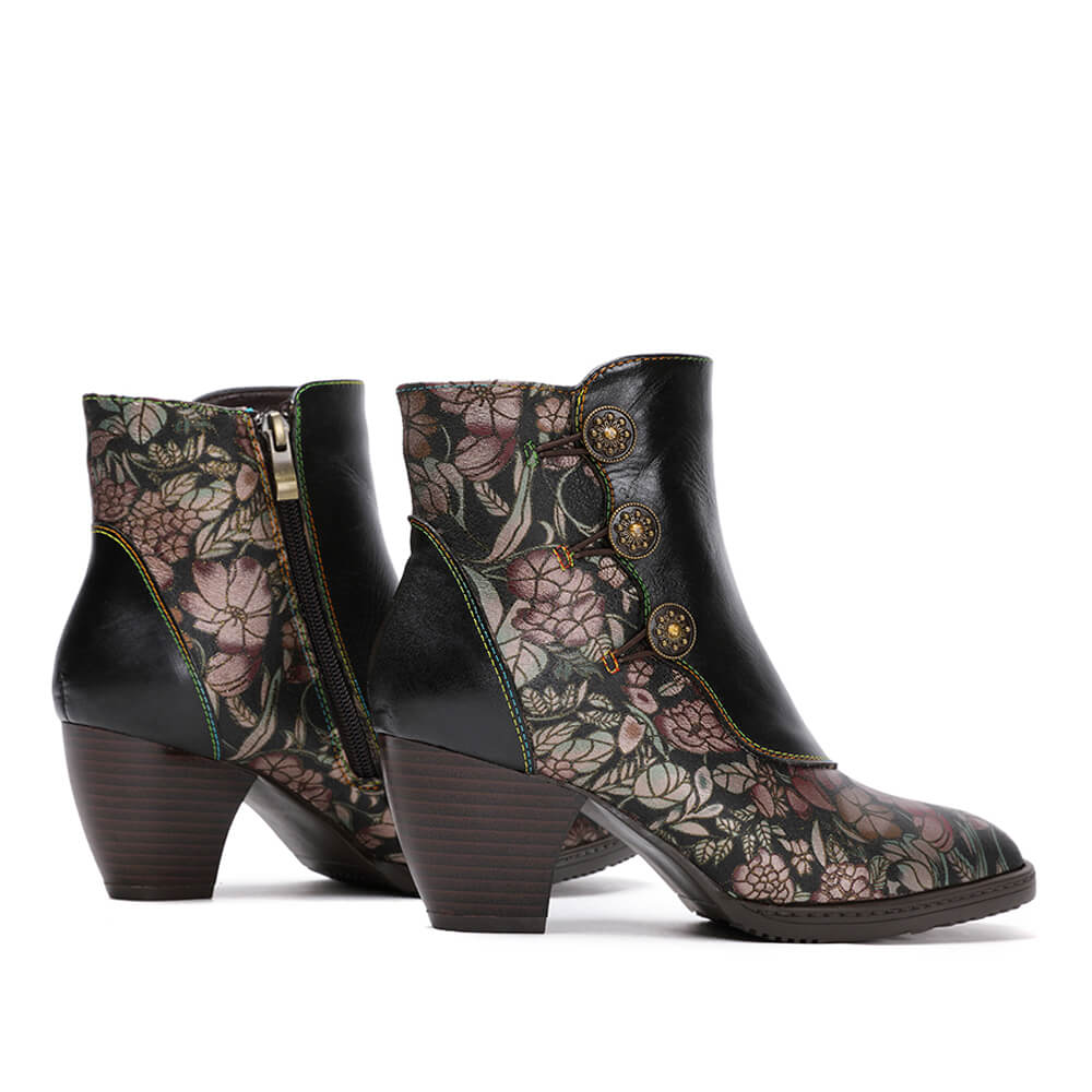 Baylor Retro Handmade Floral Ankle Boots – product view 6