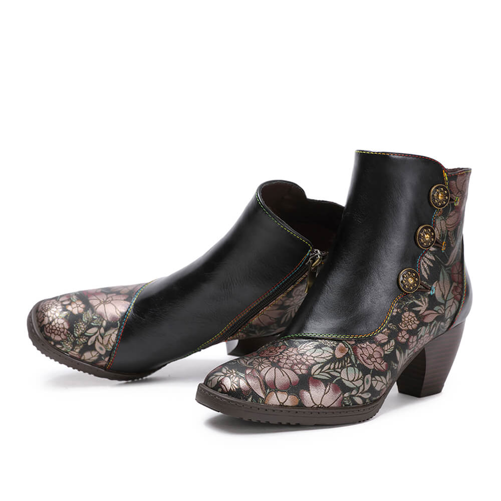 Baylor Retro Handmade Floral Ankle Boots – product view 7