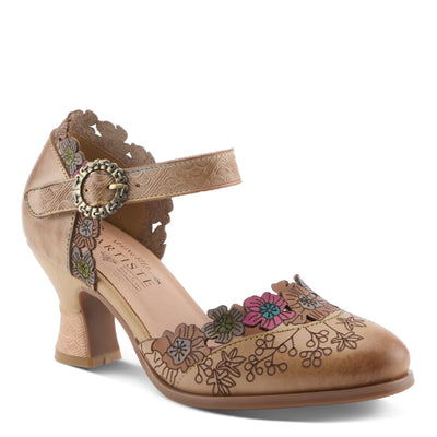 L'Artiste L'ARTISTE HAPPYDANCE SHOE shoe in beige multi with handcrafted leather design