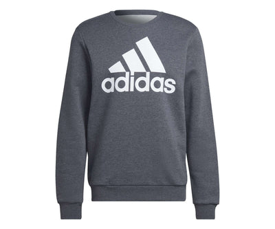 adidas Men's Essentials Big Logo Sweatshirt - DARK GREY / HEATHER WHITE