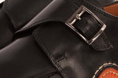 The Hagrid Black Single Monk Strap Handmade Men Shoe