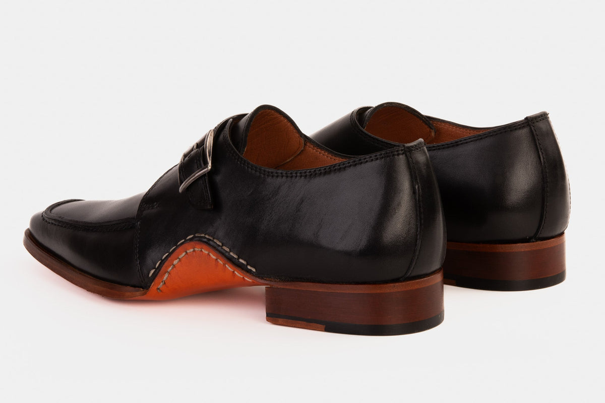 Vinci Leather The Hagrid Black Single Monk Strap Handmade Men Shoe – product view 4