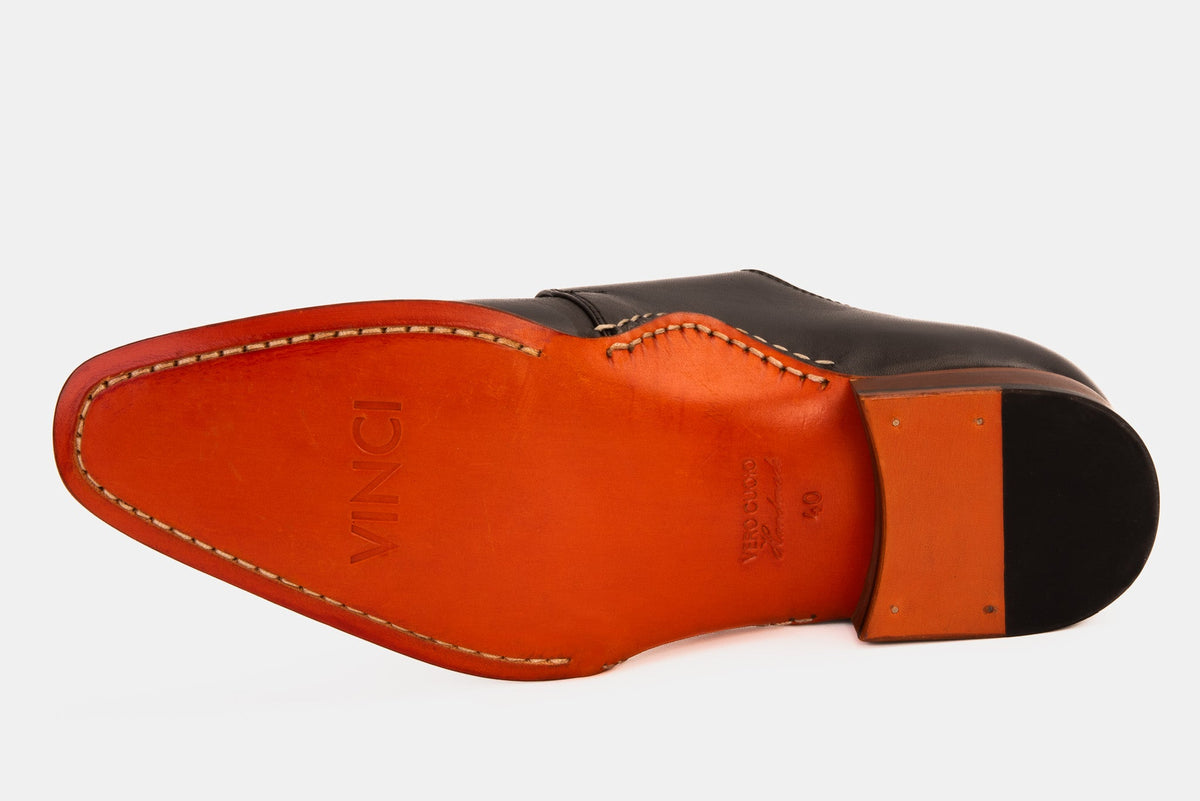 Vinci Leather The Hagrid Black Single Monk Strap Handmade Men Shoe – product view 6
