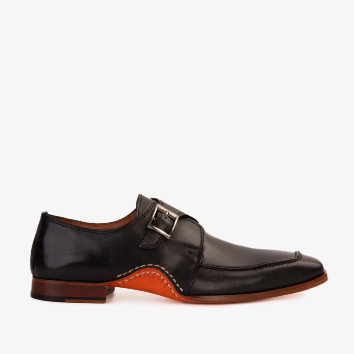 Vinci Leather The Hagrid Black Single Monk Strap Handmade Men Shoe – product view 1