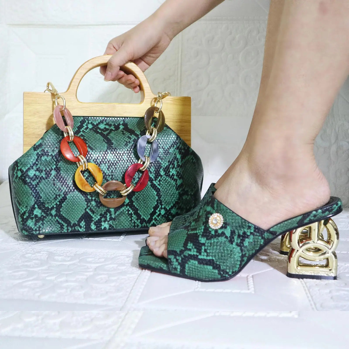 EdleessFashion  Matching Women Shoe and Bag Set HJL1-13 – product view 4