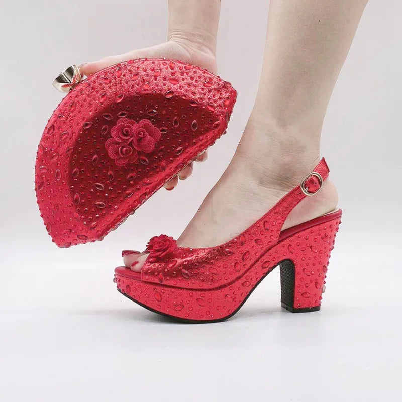 EdleessFashion  Italian Shoes With Matching Bags Set HKV1-8 – product view 3