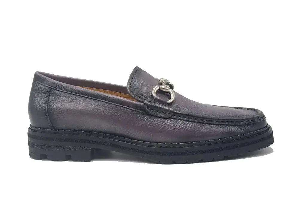 Carrucci Shoes CARRUCCI Men’s Horsebit Loafer Lug Sole Pebble Calfskin view 23