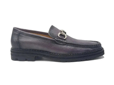 Carrucci Shoes Men's CARRUCCI Men’s Horsebit Loafer Lug Sole Pebble Calfskin