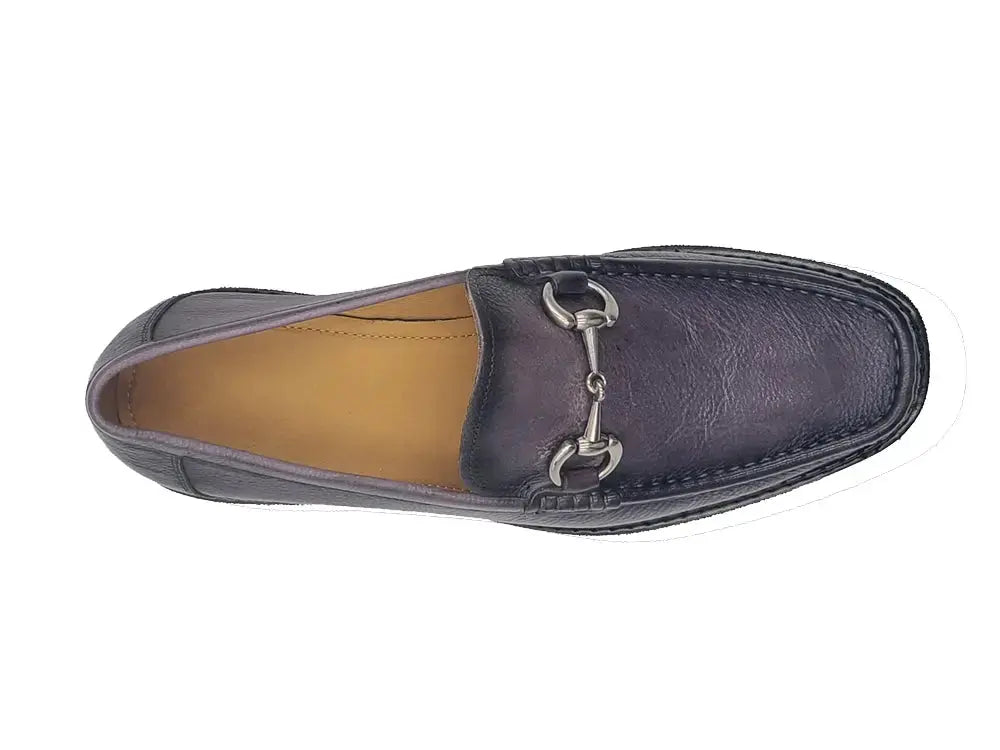 Carrucci Shoes Men's CARRUCCI Men’s Horsebit Loafer Lug Sole Pebble Calfskin