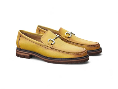 Carrucci Shoes CARRUCCI Men’s Horsebit Loafer Lug Sole Pebble Calfskin view 28