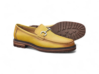 Carrucci Shoes CARRUCCI Men’s Horsebit Loafer Lug Sole Pebble Calfskin view 29