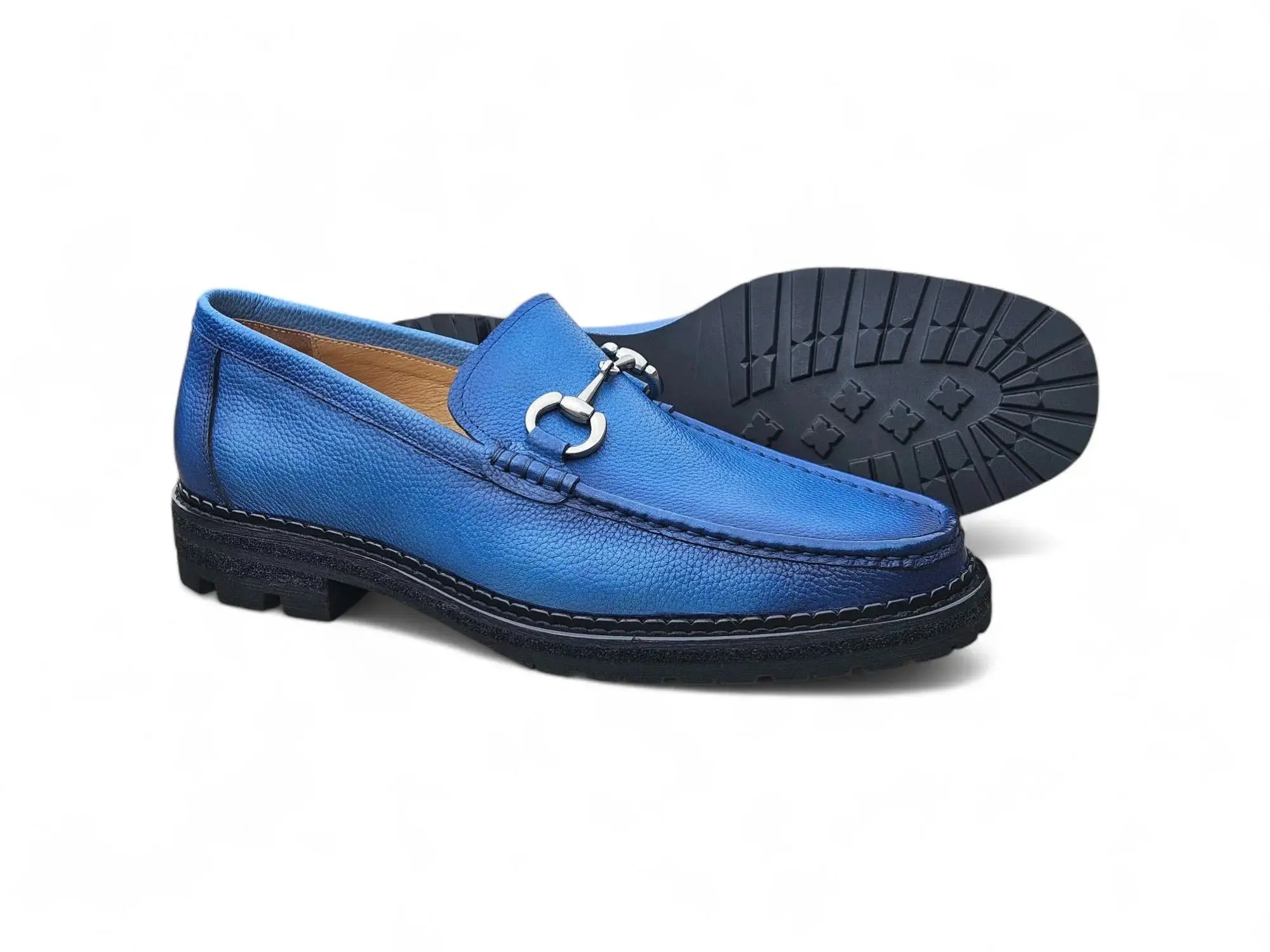 Carrucci Shoes CARRUCCI Men’s Horsebit Loafer Lug Sole Pebble Calfskin view 26