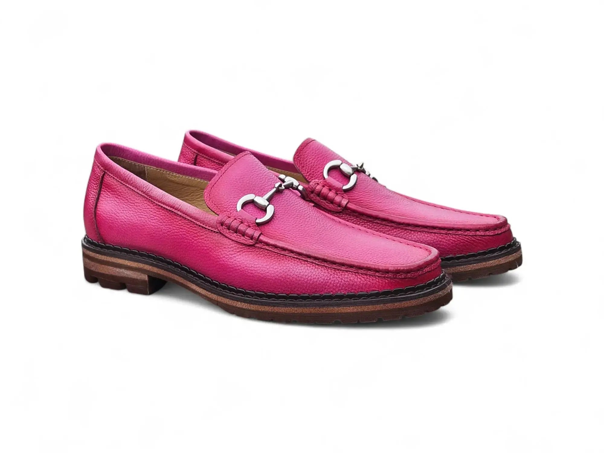 Carrucci Shoes CARRUCCI Men’s Horsebit Loafer Lug Sole Pebble Calfskin view 31