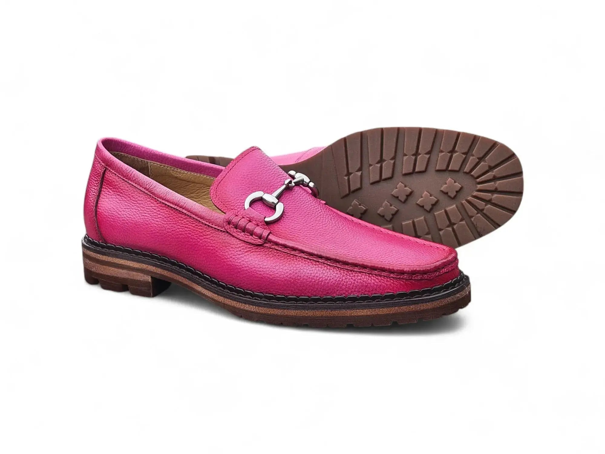 Carrucci Shoes CARRUCCI Men’s Horsebit Loafer Lug Sole Pebble Calfskin view 32