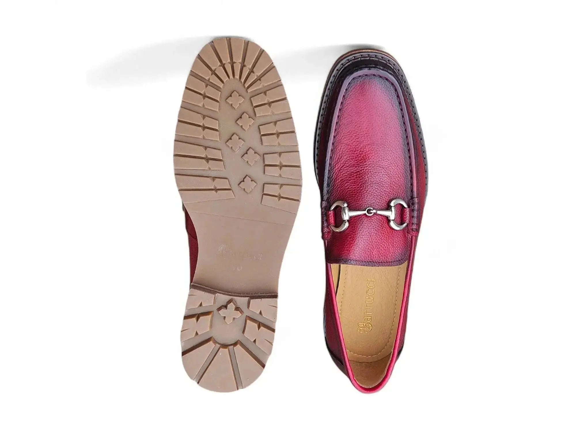 Carrucci Shoes Men's CARRUCCI Men’s Horsebit Loafer Lug Sole Pebble Calfskin