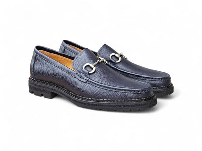 Carrucci Shoes Men's CARRUCCI Men’s Horsebit Loafer Lug Sole Pebble Calfskin