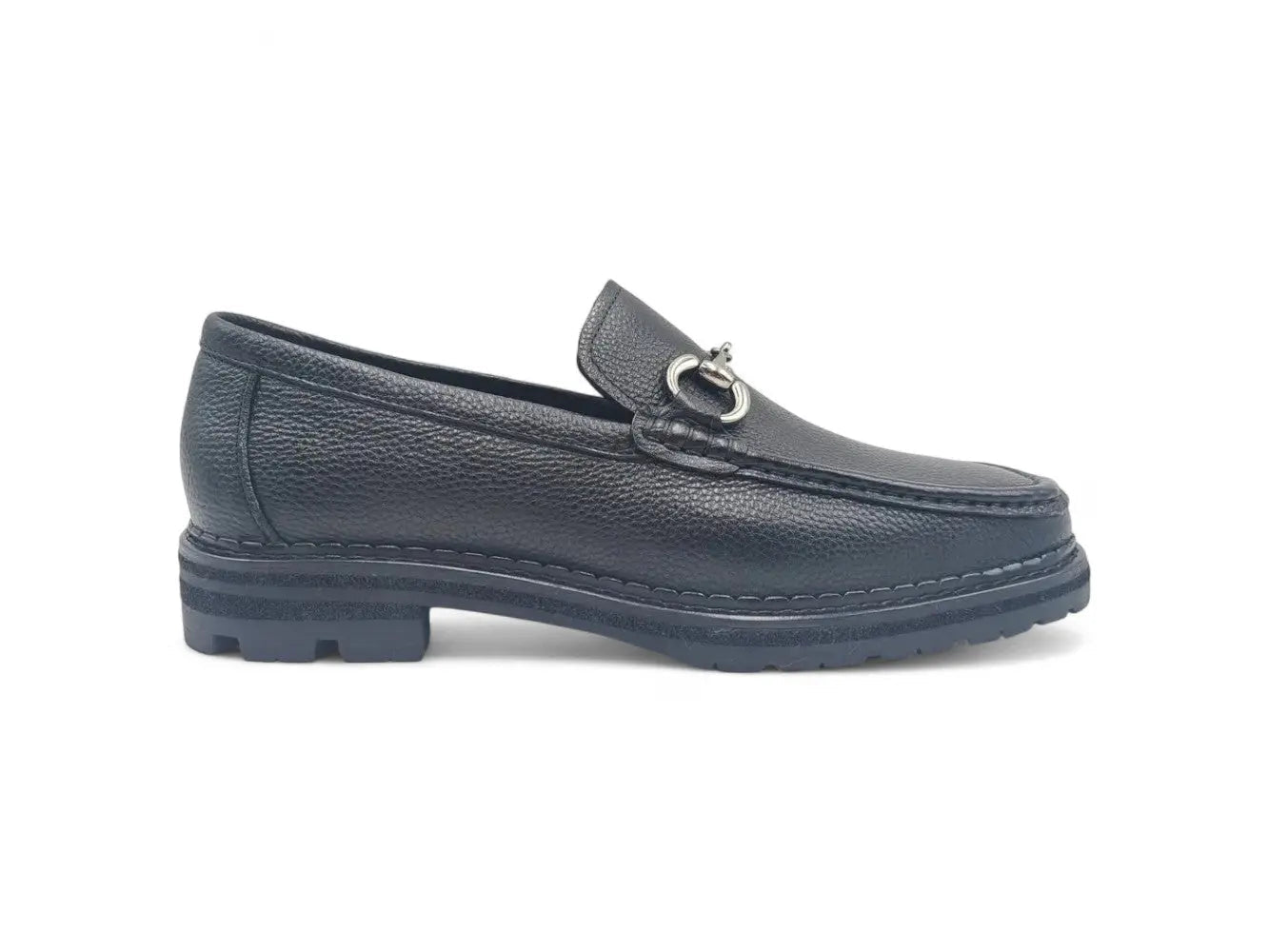 Carrucci Shoes CARRUCCI Men’s Horsebit Loafer Lug Sole Pebble Calfskin view 34