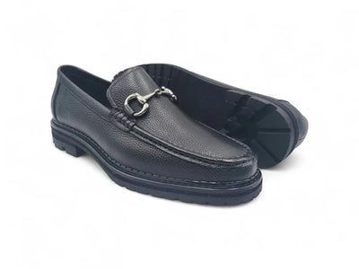 Carrucci Shoes CARRUCCI Men’s Horsebit Loafer Lug Sole Pebble Calfskin view 35