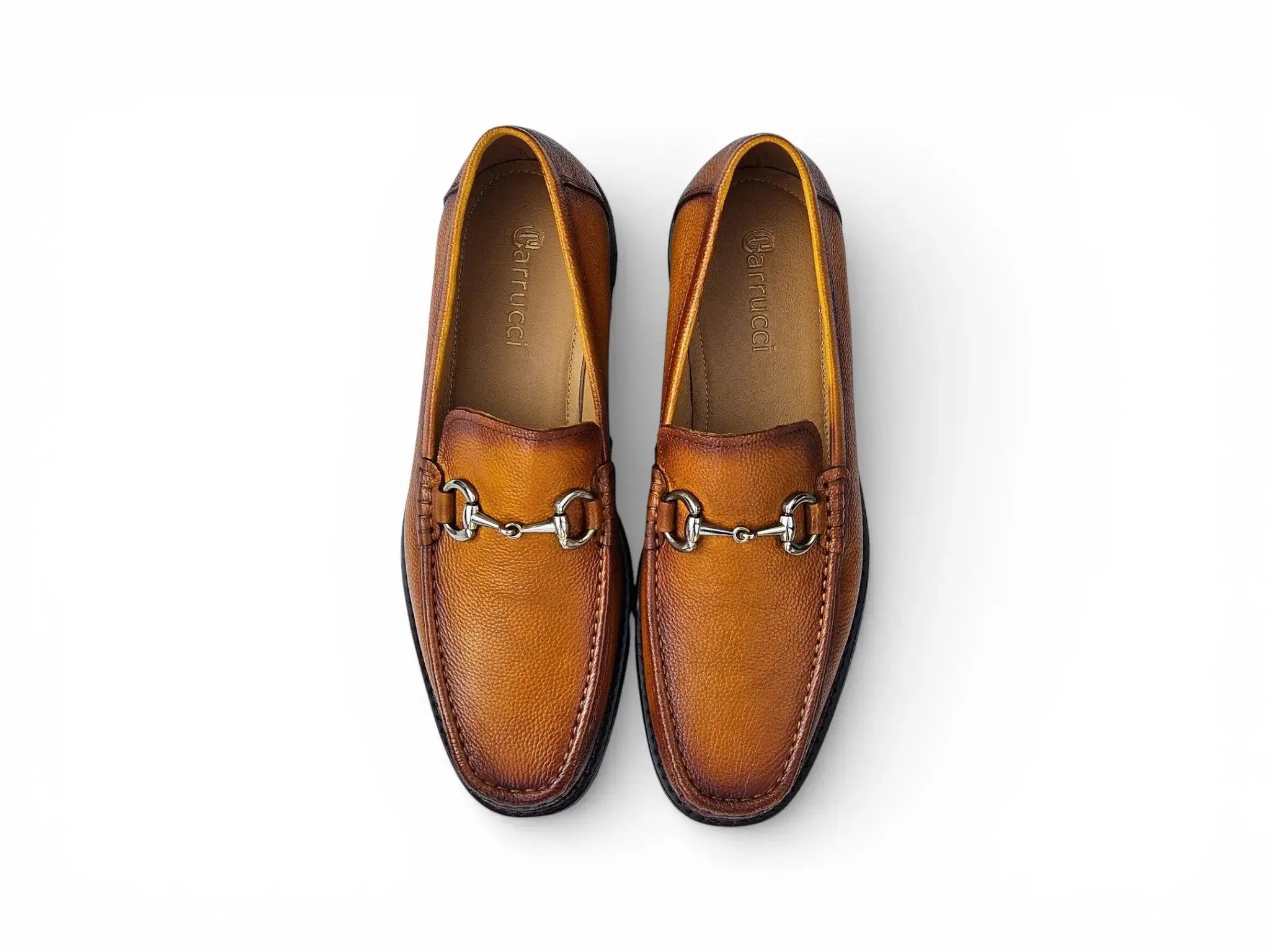 Carrucci Shoes Men's CARRUCCI Men’s Horsebit Loafer Lug Sole Pebble Calfskin