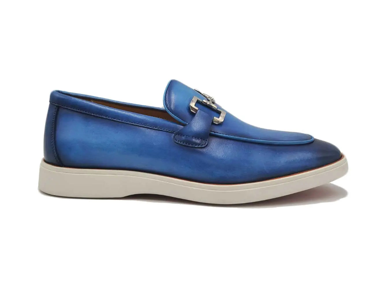 Carrucci Shoes Men's Horsebit Loafer Sporty Sole Hand Burnished Men's Leather