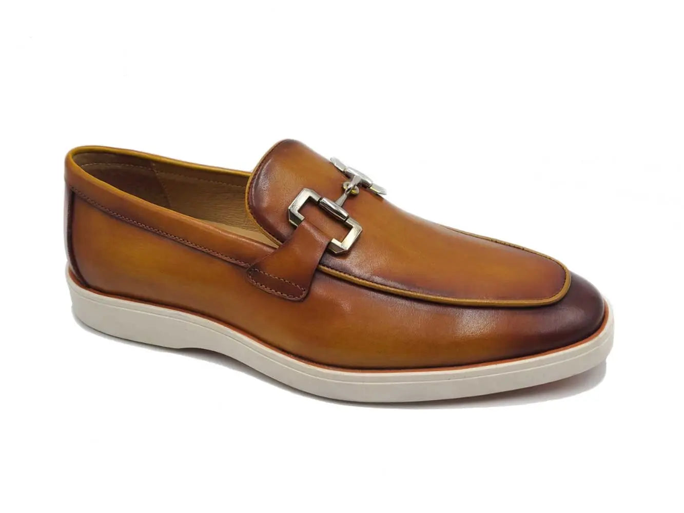 Carrucci Shoes Men's Horsebit Loafer Sporty Sole Hand Burnished Men's Leather