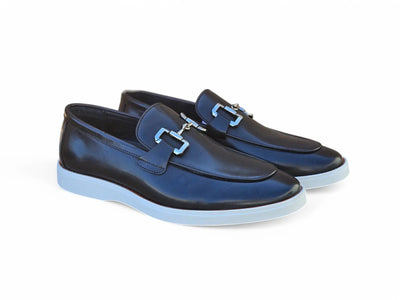 Carrucci Shoes Men's Horsebit Loafer Sporty Sole Hand Burnished Men's Leather