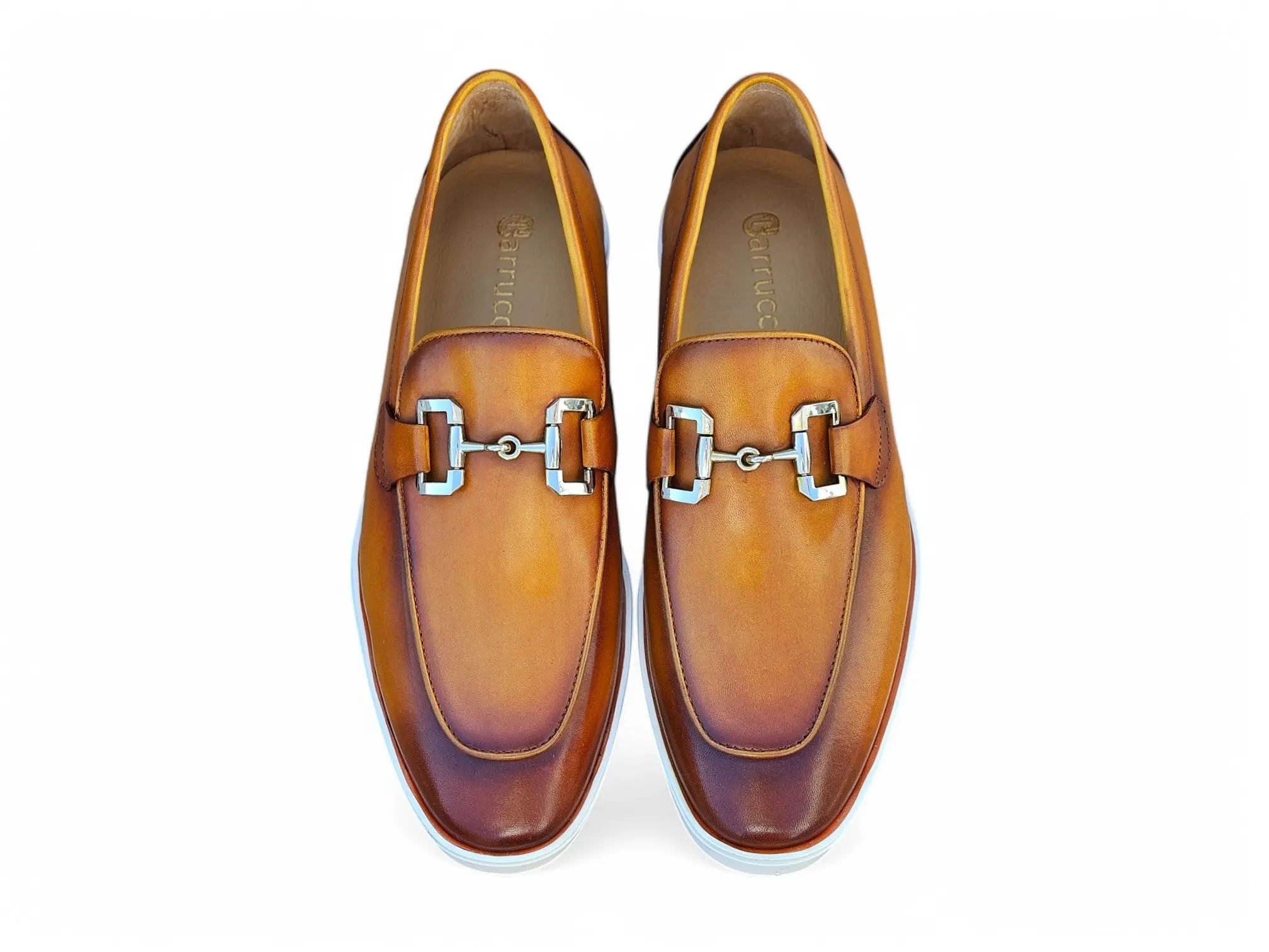 Carrucci Shoes Men's Horsebit Loafer Sporty Sole Hand Burnished Men's Leather