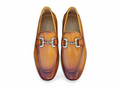 Carrucci Shoes Men's Horsebit Loafer Sporty Sole Hand Burnished Men's Leather
