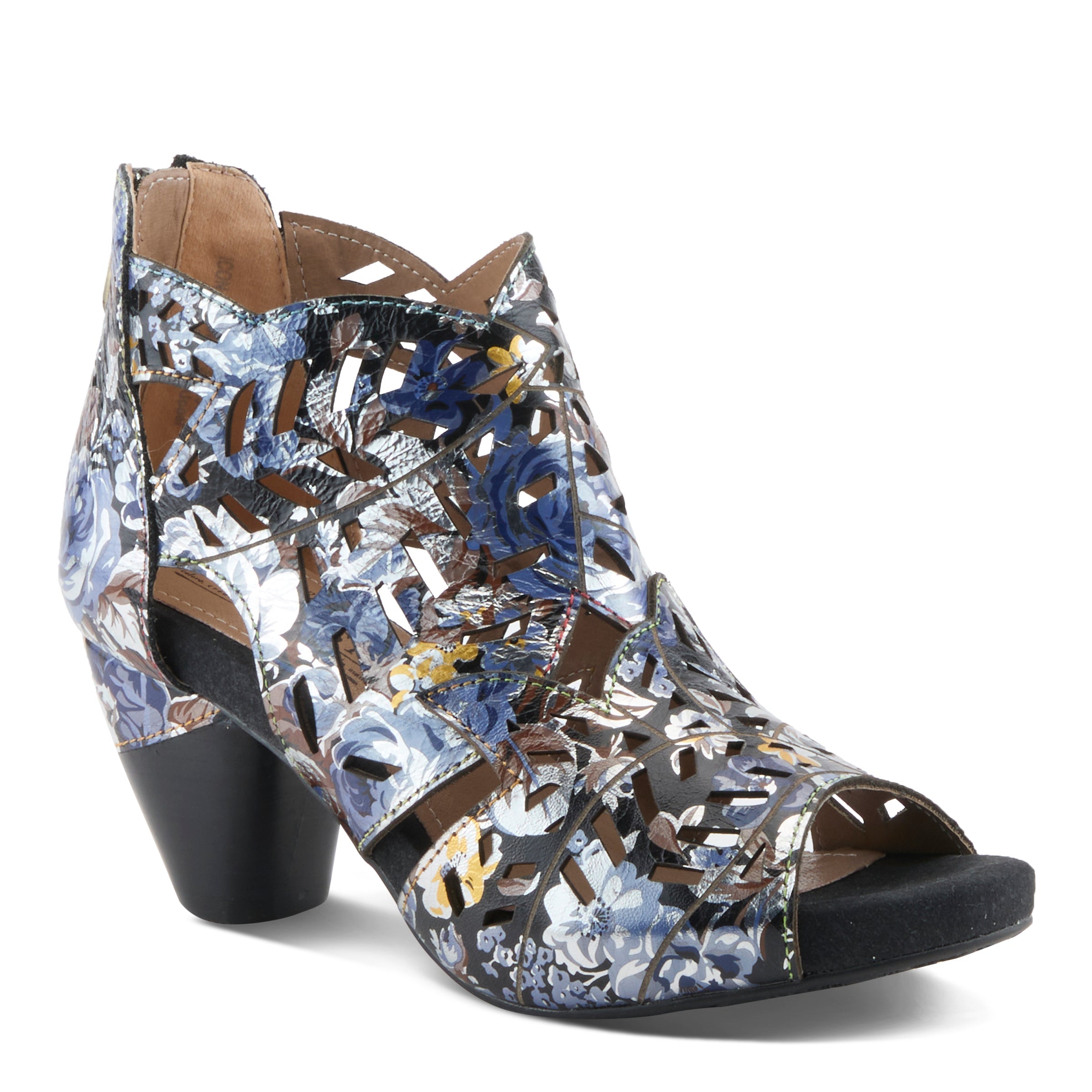 L'Artiste L'ARTISTE ICON-MET SHOOTIE SANDAL sandal in blue multi with handcrafted leather design